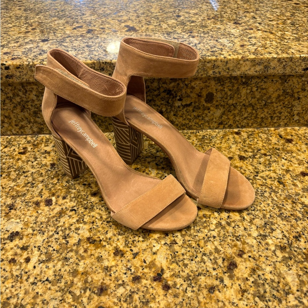 Jeffrey Campbell Lindsay heels Sandals Nude Beige Size 8 Ankle Strap